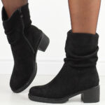 Czarne botki damskie na obcasie Potocki 51303-wyprzedaż