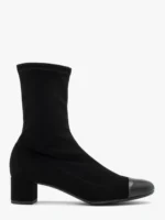 Czarne botki z lakierowanym noskiem-wyprzedaż