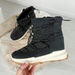 Czarne ciepłe zimowe botki damskie Potocki 16321-wyprzedaż