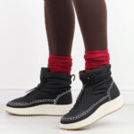 Czarne ciepłe zimowe botki damskie Potocki 72300-wyprzedaż