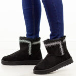 Czarne ciepłe zimowe mukluki