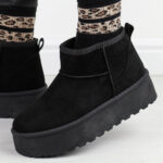 Czarne ciepłe zimowe mukluki