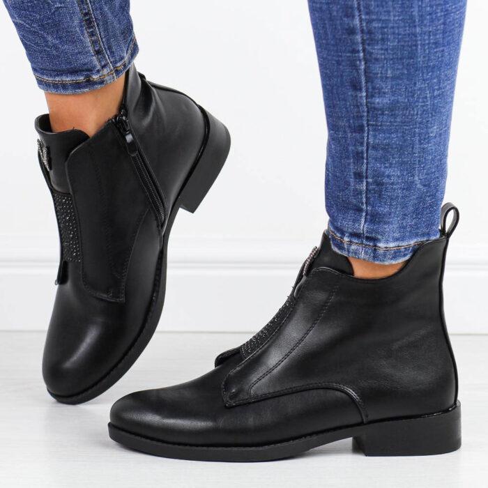Czarne matowe botki damskie S.Barski 42-119-wyprzedaż