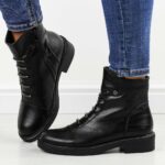 Czarne płaskie botki damskie Jezzi asa252-5-wyprzedaż