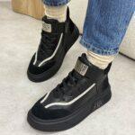 Czarne skórzane botki damskie Cambell 19357-wyprzedaż