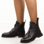 Czarne skórzane botki damskie DiA 52-026-wyprzedaż