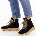 Czarne skórzane botki damskie Filippo Dbt7290/25-wyprzedaż