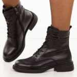 Czarne skórzane botki damskie Filippo Dbt7361/25-wyprzedaż