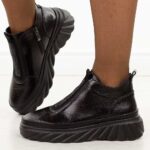 Czarne skórzane botki damskie Filippo Dbt7426/25-wyprzedaż