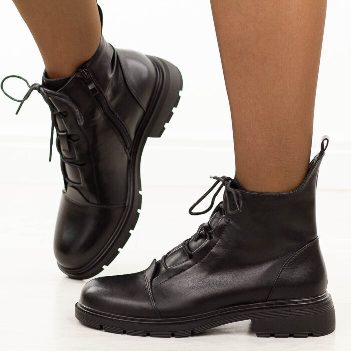 Czarne skórzane botki damskie M.Daszyński 2501-11-wyprzedaż