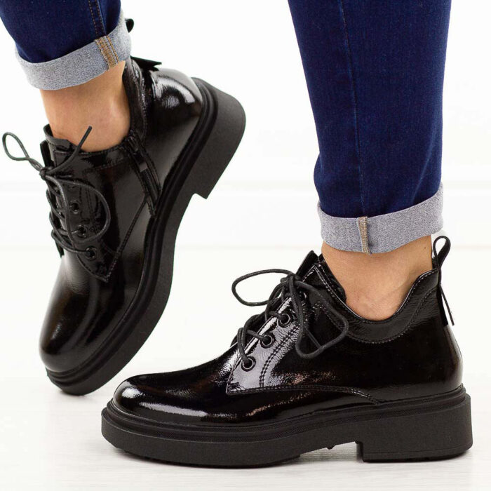 Czarne skórzane botki damskie Sergio Leone Bt25727S-wyprzedaż