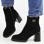 Czarne skórzane botki damskie T.Sokolski 264-wyprzedaż