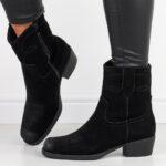 Czarne skórzane kowbojki damskie Sergio Leone Bt284-S-wyprzedaż