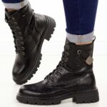 Czarne trapery damskie M.Daszyński 2508-4-wyprzedaż