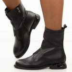 Czarne wysokie skórzane botki damskie T.Sokolski Z25-40-wyprzedaż