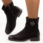 Czarne zamszowe botki damskie Vinceza 58594-wyprzedaż
