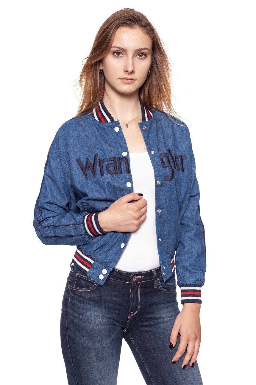 DAMSKA KURTKA PRZEJŚCIOWA WRANGLER BOMBER JACKET RETRO ACTIVE W412FD123 112128765-wyprzedaż