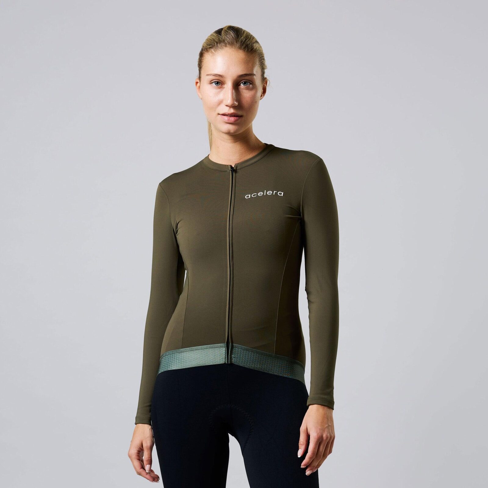 Damska kurtka kolarska Thermo Fleece z długim rękawem-wyprzedaż