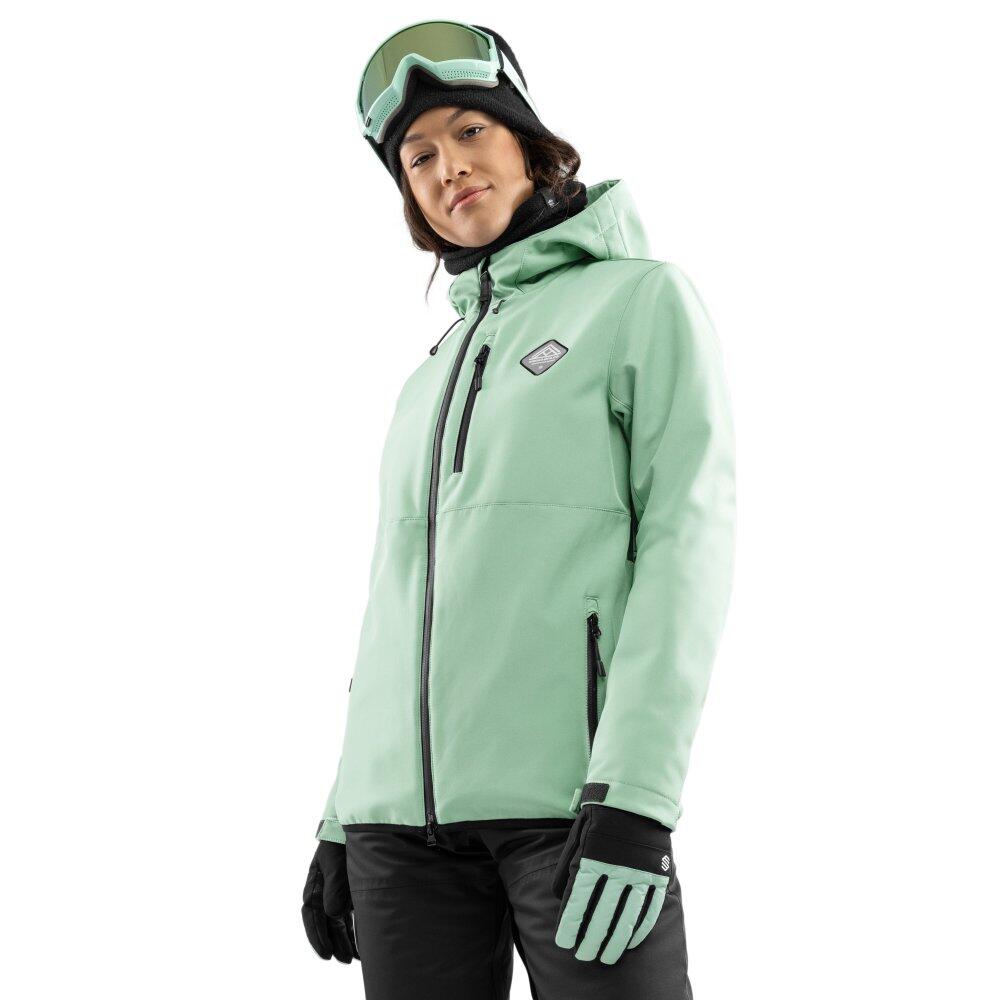 Damska kurtka snowboardowa Sporty zimowe Siroko W2-W Emerald-wyprzedaż