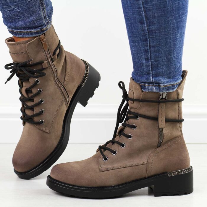 Khaki botki damskie zimowe Jezzi 4226-wyprzedaż