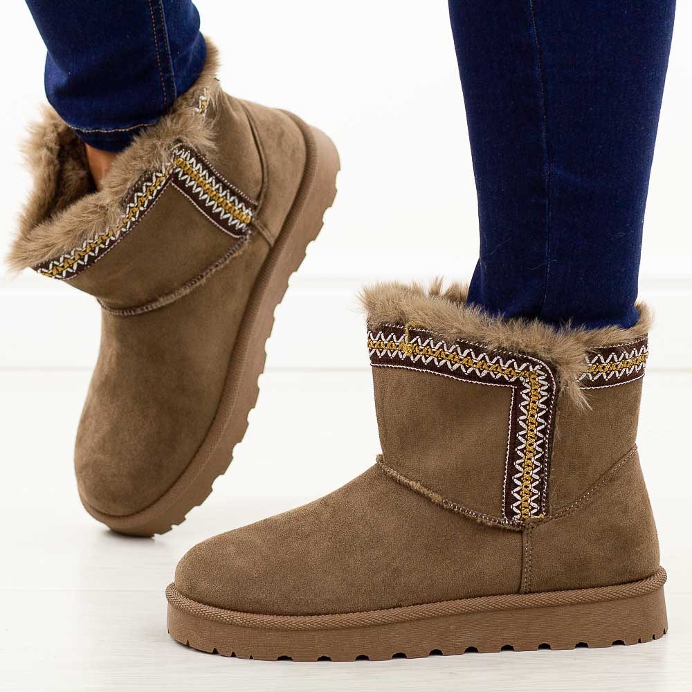 Khaki ciepłe zimowe mukluki