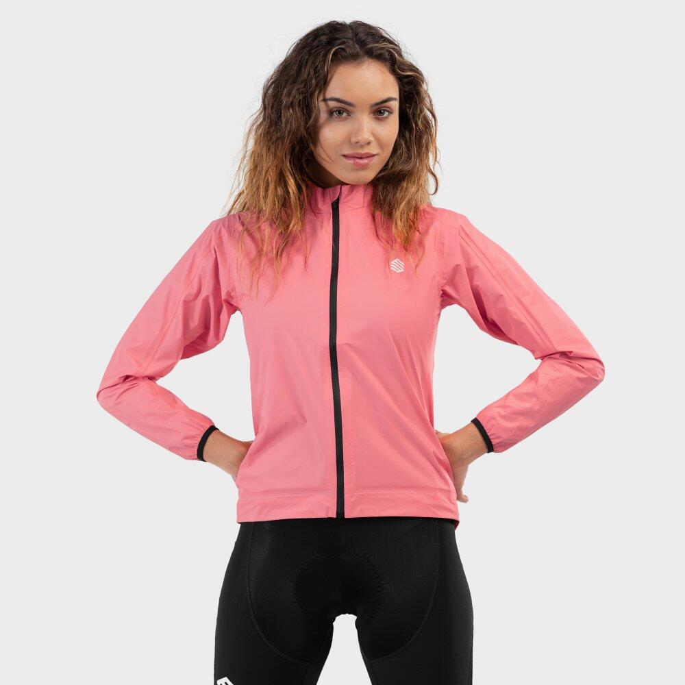 Kobieta Kolarstwo Damska rowerowa kurtka przeciwdeszczowa J2 Fauniera Koral-wyprzedaż