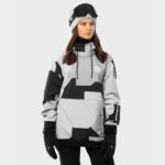 Kobieta Sporty zimowe Damska kurtka snowboardowa W1-W Tibet Siroko Szary-wyprzedaż