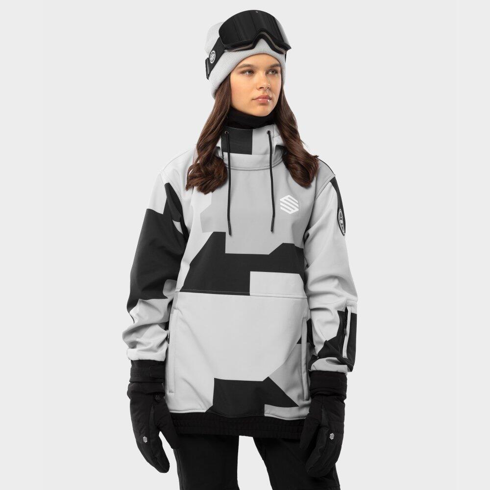 Kobieta Sporty zimowe Damska kurtka snowboardowa W1-W Tibet Siroko Szary-wyprzedaż