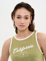 Koszulka damska na ramiączkach khaki Witalina 303-wyprzedaż