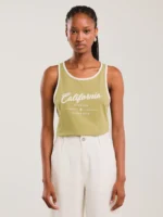 Koszulka damska na ramiączkach khaki Witalina 303-wyprzedaż