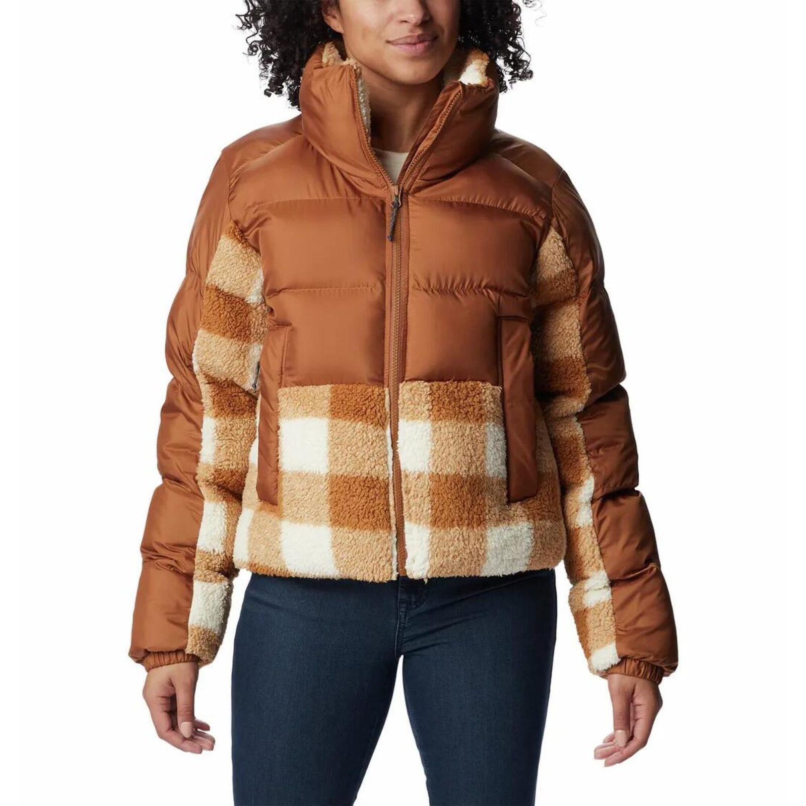 Kurtka Turystyczna Puchowa Damska Columbia Leadbetter Point Sherpa Hybrid-wyprzedaż