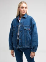 Kurtka damska jeansowa z kolekcji Authentic granatowa Authentic 500-wyprzedaż