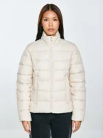 Kurtka damska pikowana ze stójką kremowa Delina 103-wyprzedaż