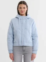 Kurtka damska przejściowa o krótkim kroju błękitna Taina 401-wyprzedaż