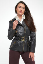 Kurtka damska skórzana ELISABETTA FRANCHI-wyprzedaż