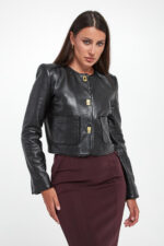 Kurtka damska skórzana ELISABETTA FRANCHI-wyprzedaż