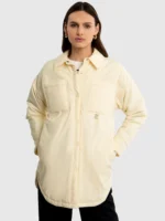Kurtka damska typu shacket kremowa Misa 102-wyprzedaż