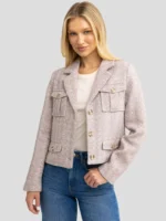 Kurtka damska z dodatkiem wełny różowa Merta 000-wyprzedaż