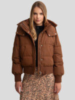 Kurtka damska z wypełnieniem brązowa Cytylia 802-wyprzedaż
