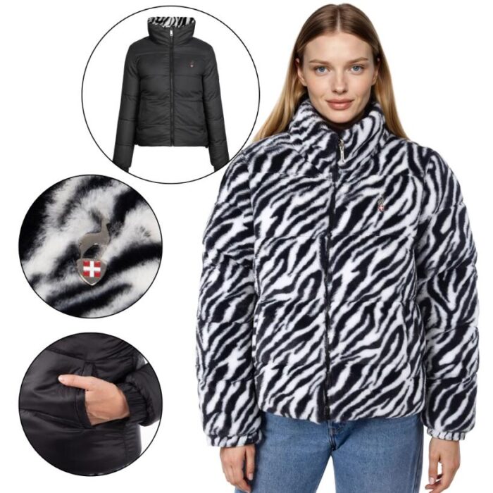 Kurtka dwustronna damska AULP VEREV Ciepła Puchowa-wyprzedaż