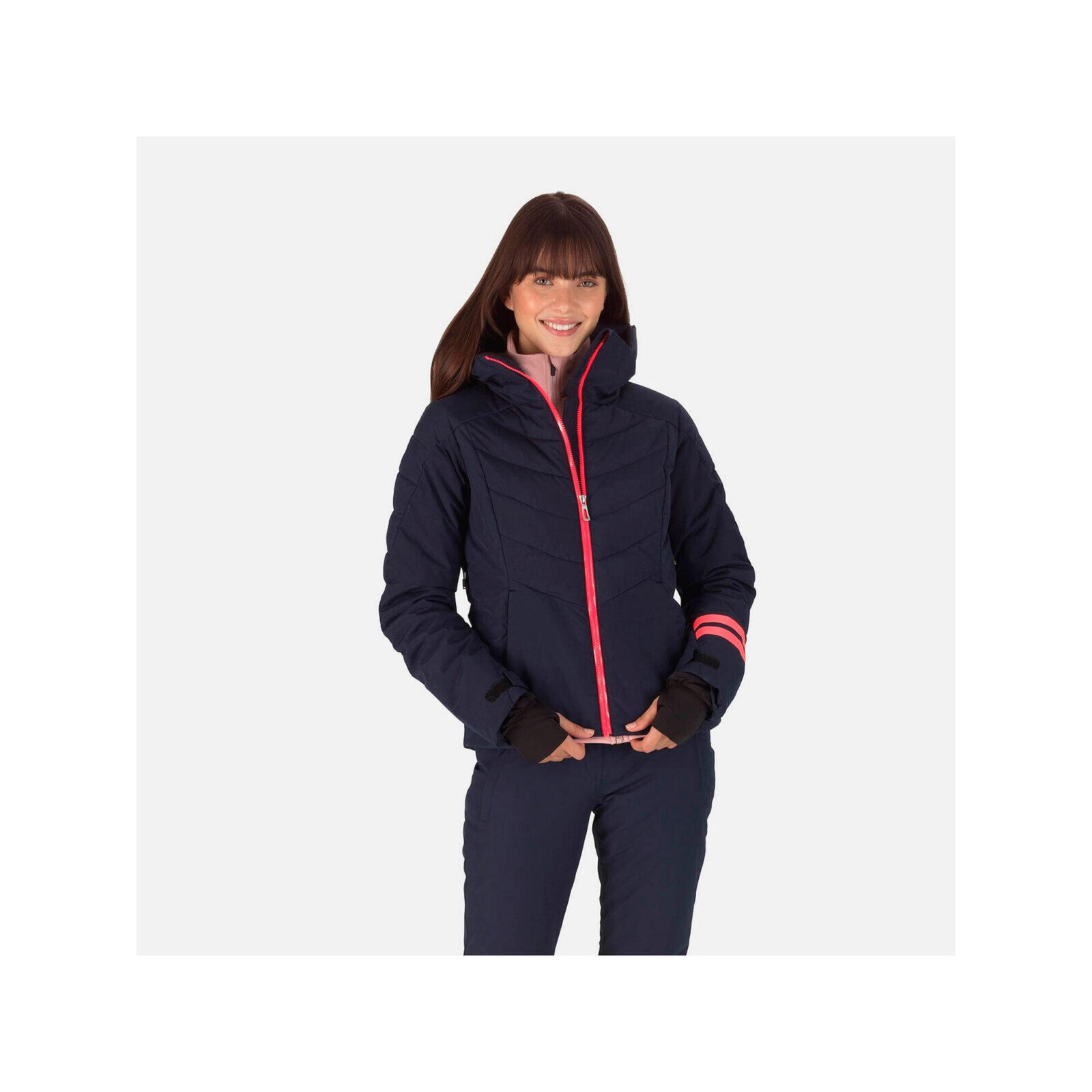 Kurtka narciarska damska ROSSIGNOL W Courbe Jkt granatowa-wyprzedaż