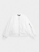 Kurtka przejściowa bomber damska Outhorn - biała-wyprzedaż