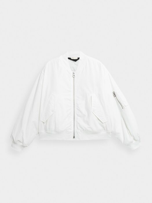 Kurtka przejściowa bomber damska Outhorn - biała-wyprzedaż