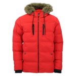 Kurtka puchowa damska z kapturem i futrem Peak Mountain-wyprzedaż