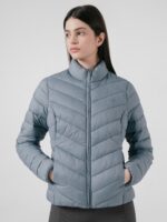 Kurtka puchowa z wypełnieniem syntetycznym damska - granatowa-wyprzedaż