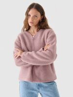 Kurtka sherpa bez kaptura damska Outhorn - różowa-wyprzedaż