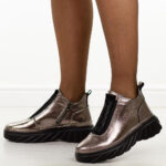 Skórzane botki damskie Filippo Dbt7426/25 GUN-wyprzedaż