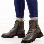 Szare botki damskie Potocki 12719-wyprzedaż