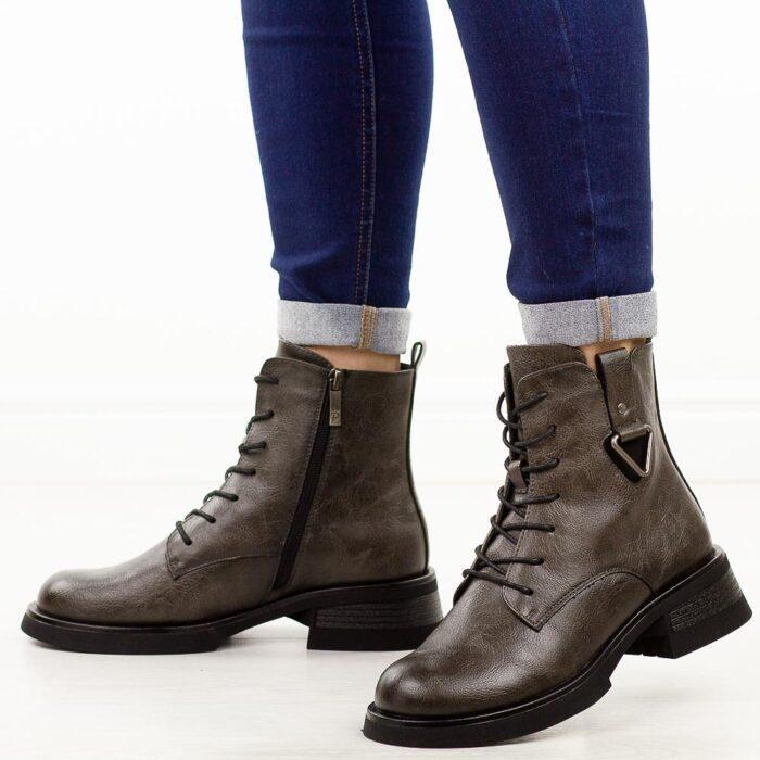 Szare botki damskie Potocki 12719-wyprzedaż