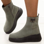 Szare skórzane botki damskie Filippo Dbt6392/25-wyprzedaż